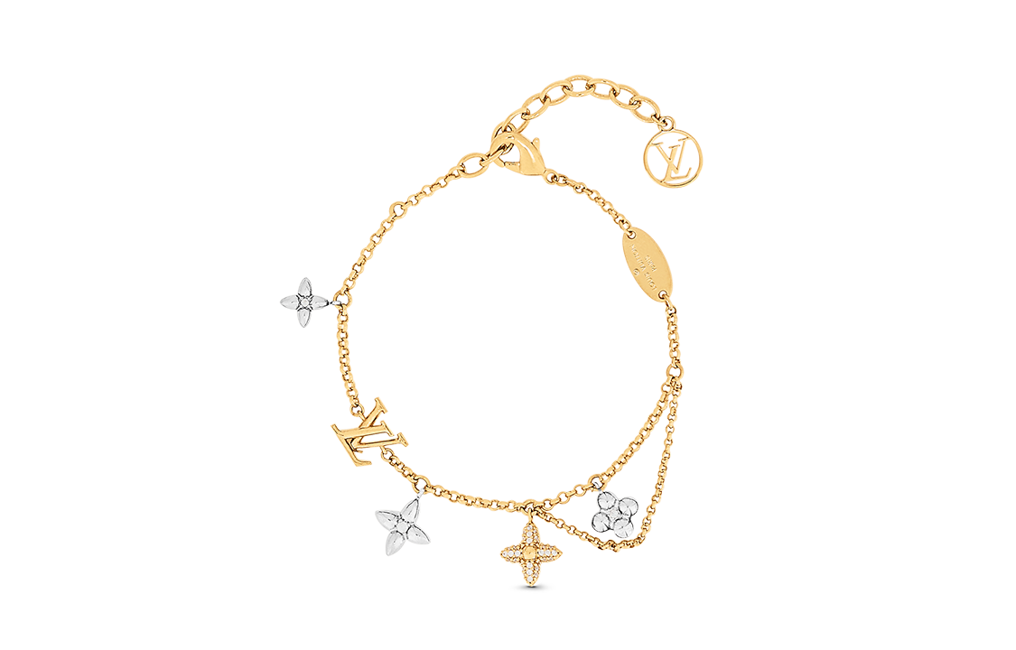 (Women) Louis Vuitton Gram Round Pendant Zircon Metal Bracelet Gold . M1044A 圖 2