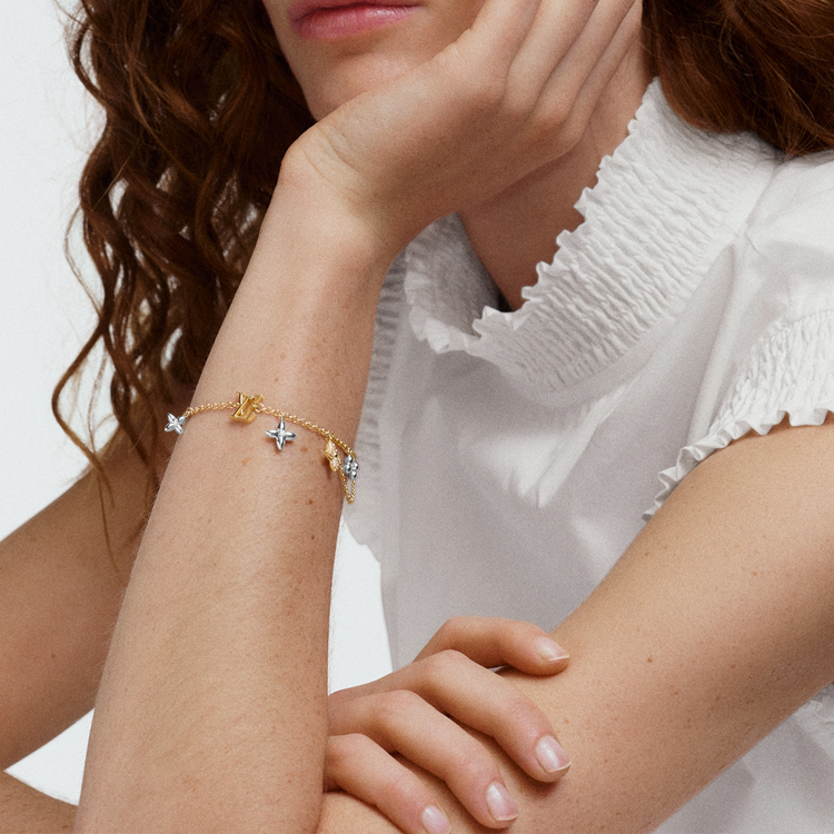 (Women) Louis Vuitton Gram Round Pendant Zircon Metal Bracelet Gold . M1044A 圖 3