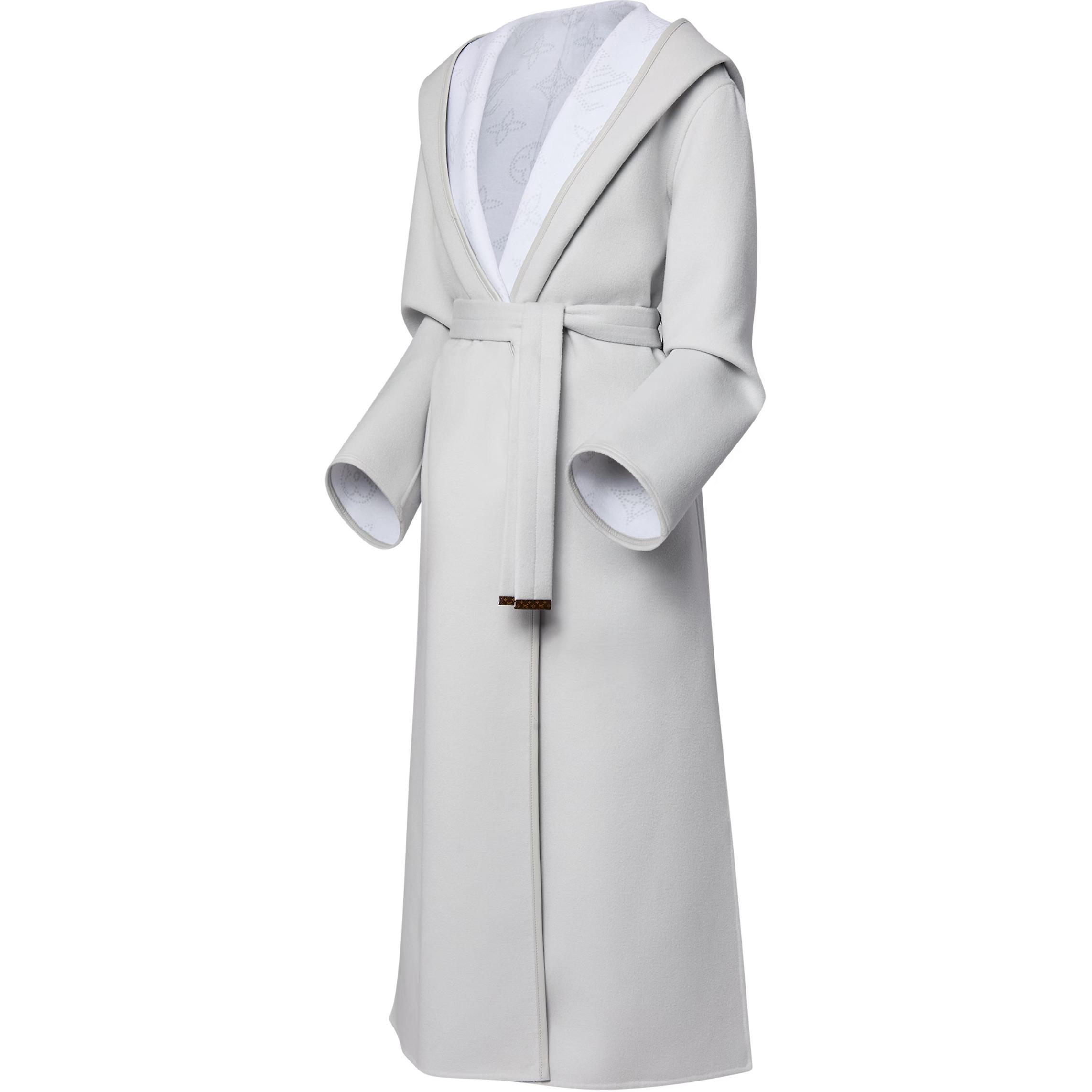 (Women) Louis Vuitton Gray Wrap Long Coat 1AGBF9 圖 4