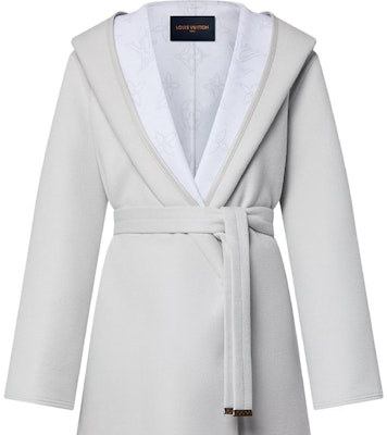 (Women) Louis Vuitton Gray Wrap Long Coat 1AGBF9 Sizing (Women) Louis Vuitton Gray Wrap Long Coat 1AGBF9