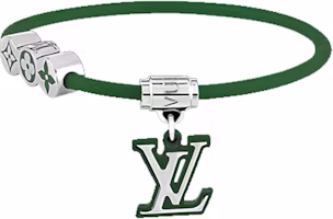 (Women) LOUIS VUITTON Green Leather Logo Design Bracelet for Women. M8571D (Women) LOUIS VUITTON Green Leather Logo Design Bracelet for Women. M8571D