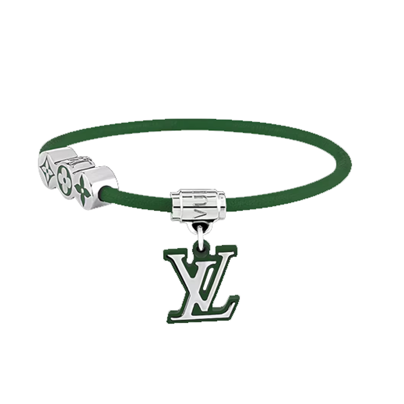 Order (W) Pulsera de Mujer LOUIS VUITTON de Cuero Verde con Diseño de Logo. M8571D
