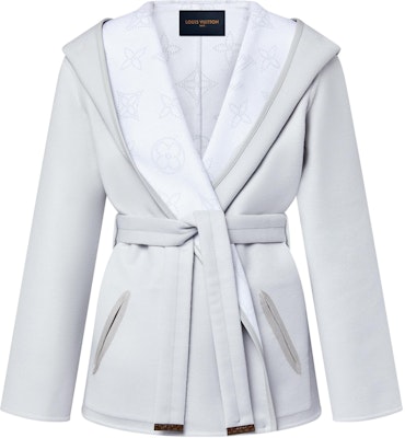 (Women) Louis Vuitton Grey Hooded Long-Sleeve Lace-Up Coat 1AGDTD Buy (Women) Louis Vuitton Grey Hooded Long-Sleeve Lace-Up Coat 1AGDTD