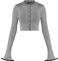 (Women) LOUIS VUITTON Grey Logo Ribbed Wool Knit Sweater. 1A9MUZ (Women) LOUIS VUITTON Grey Logo Ribbed Wool Knit Sweater. 1A9MUZ