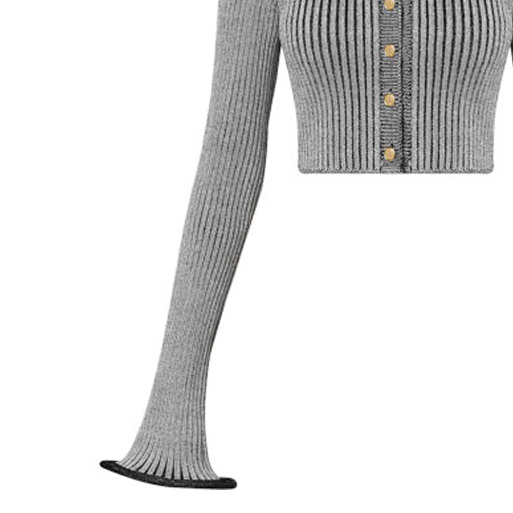 Purchase (W) LOUIS VUITTON Baju Kelabu Logo Wool Knit Berusuk. 1A9MUZ