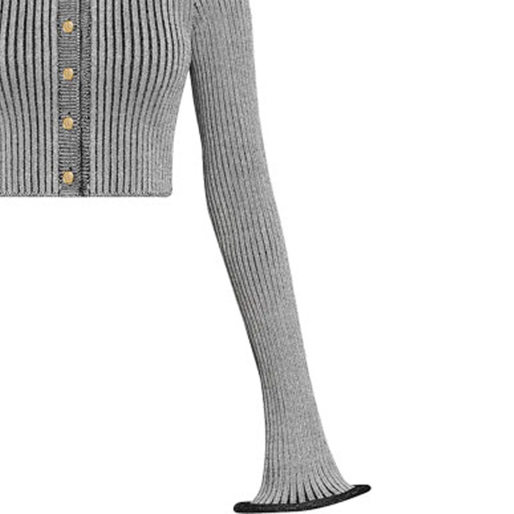 Details for (W) LOUIS VUITTON Baju Kelabu Logo Wool Knit Berusuk. 1A9MUZ