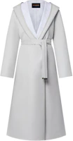 (Women) LOUIS VUITTON Grey Wrap-Style Long Coat 1AGBFD (Women) LOUIS VUITTON Grey Wrap-Style Long Coat 1AGBFD