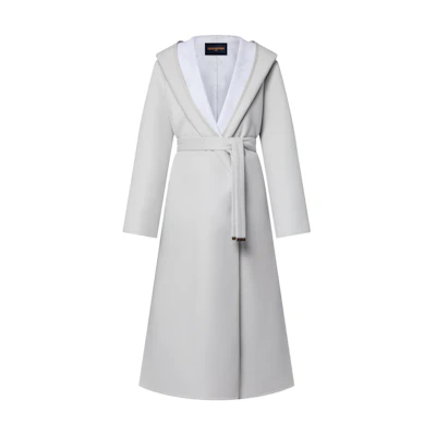 (Women) LOUIS VUITTON Grey Wrap-Style Long Coat 1AGBFD