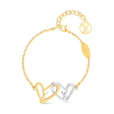 (Women) LOUIS VUITTON Heart Logo Metal Bracelet Women’s Silver M00466