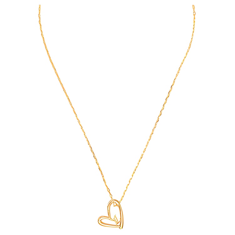 (Women) LOUIS VUITTON Heart Necklace Metallic Jewelry. M00465