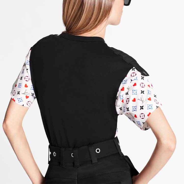 (Women) Louis Vuitton Heart Print Logo T-Shirt Beige 1A8M6Z 圖 5