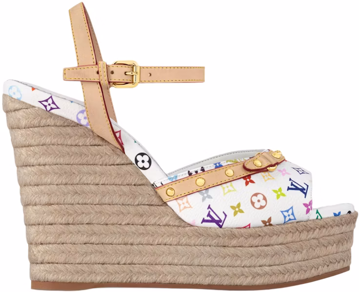 (Women) Louis Vuitton Helios Wedge Sandal Takashi Murakami White 1AGYX0 Lookbook (Women) Louis Vuitton Helios Wedge Sandal Takashi Murakami White 1AGYX0