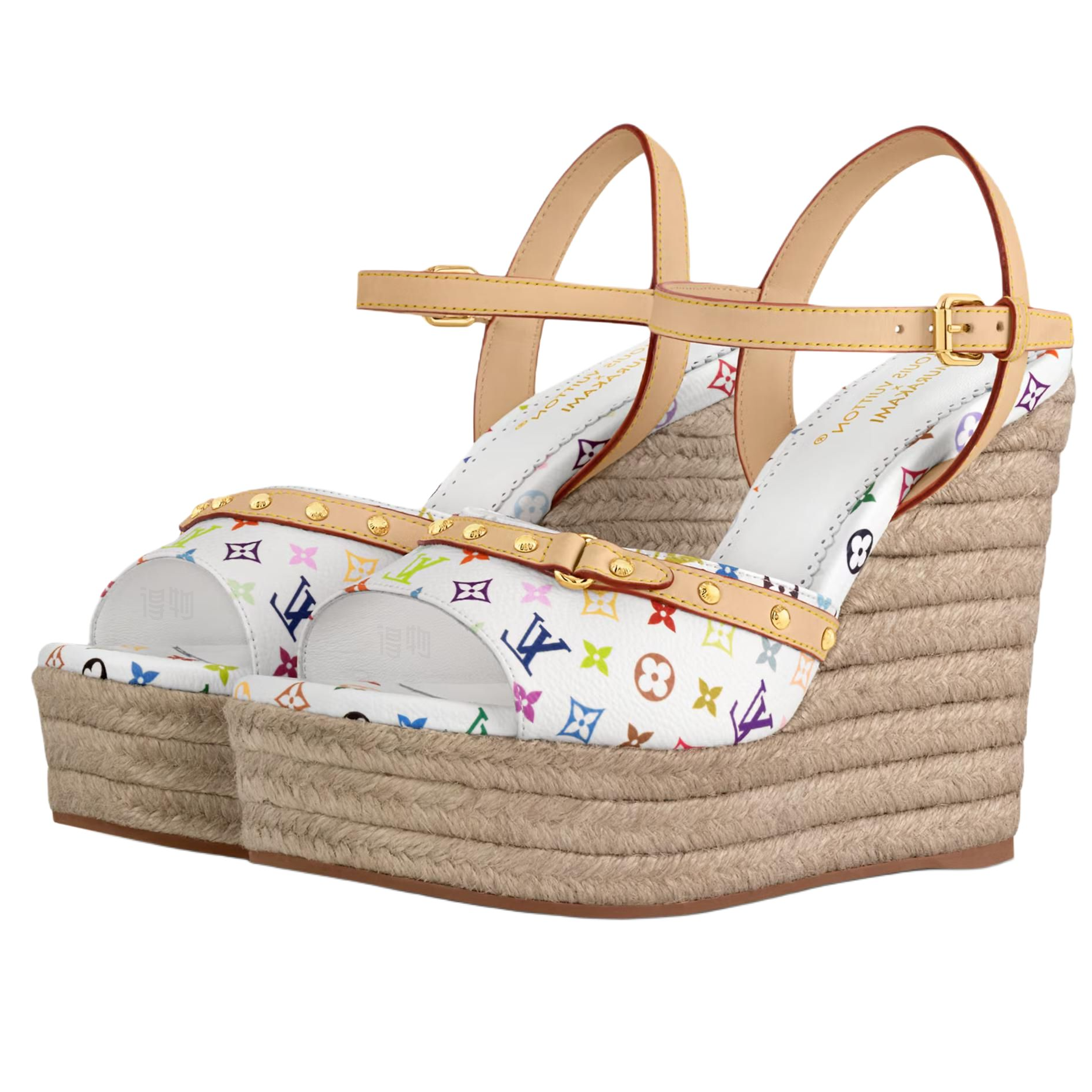 Lookbook (Women) Louis Vuitton Helios Wedge Sandal Takashi Murakami White 1AGYX0
