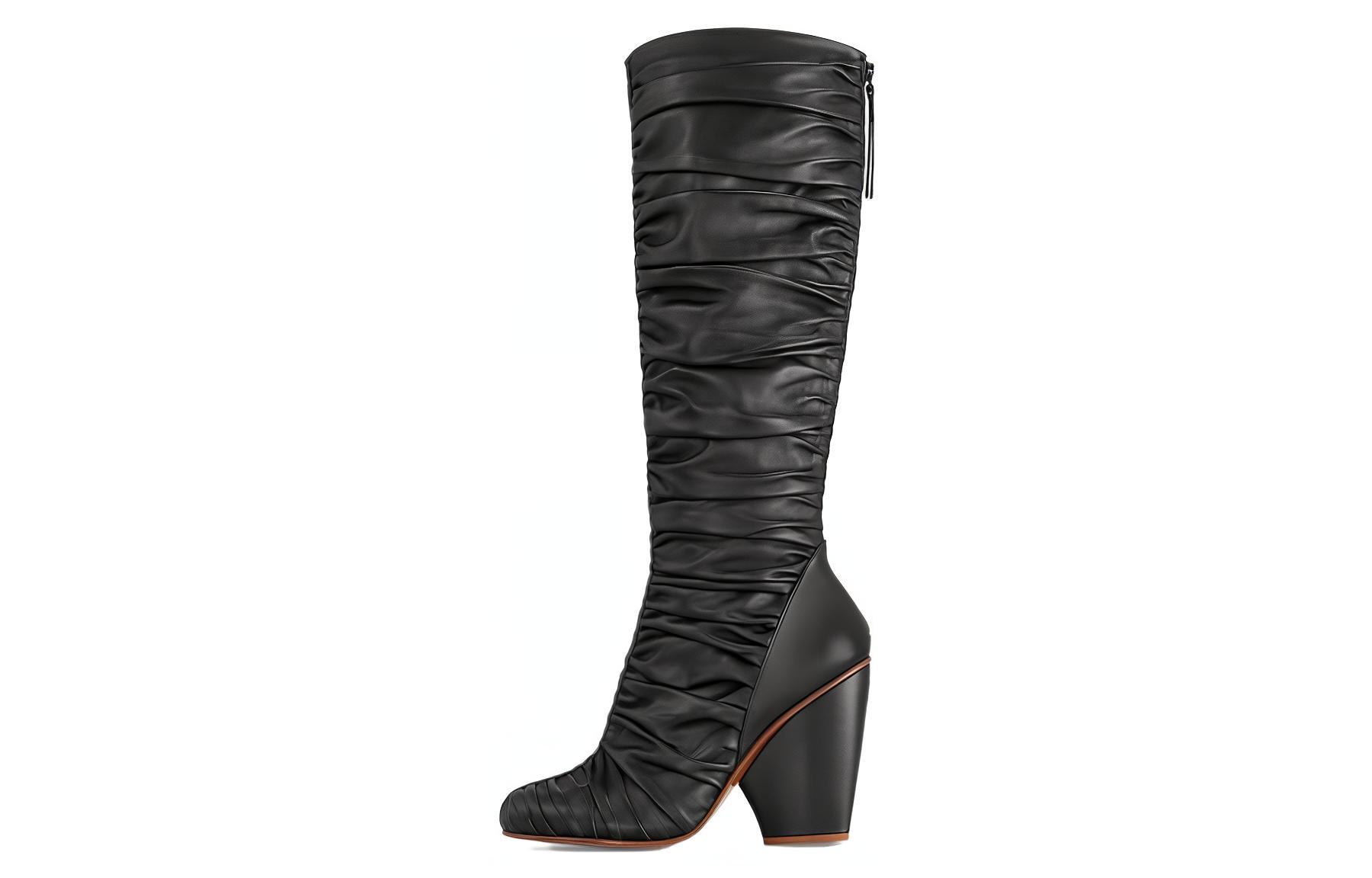 (Women) Louis Vuitton High-Top Boot 'Black Leather Zip-Up' 1AC8Y9