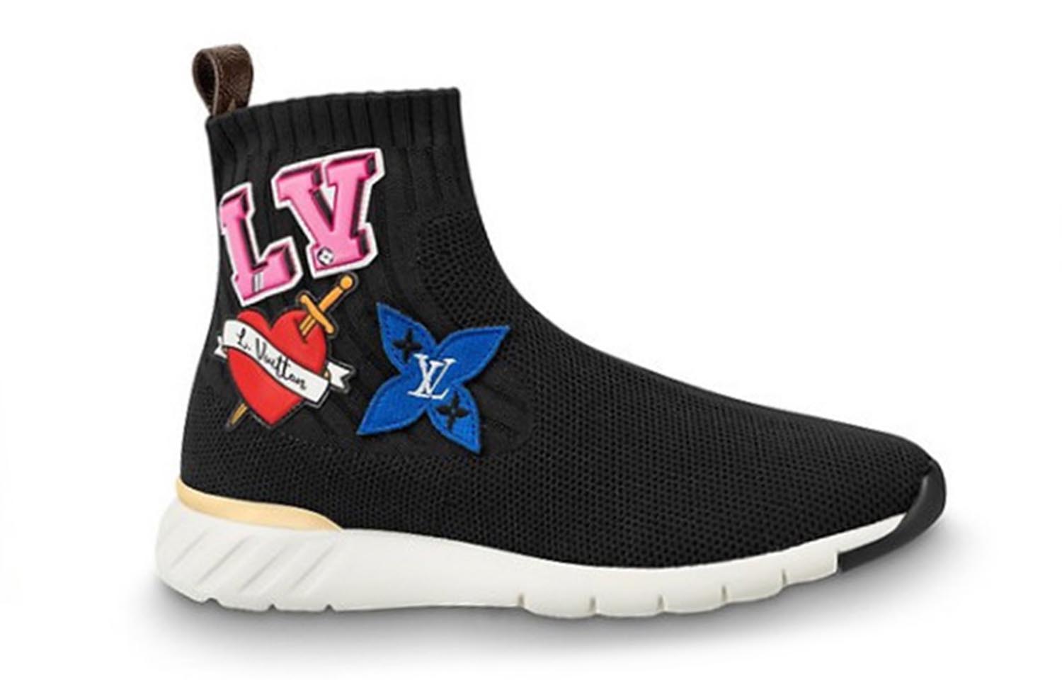 Order (W) Louis Vuitton Sepatu High-Top Slip-On 'Kain Fashion Hitam' 1A4MRR