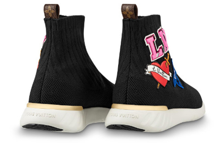 Shop (W) Louis Vuitton Sepatu High-Top Slip-On 'Kain Fashion Hitam' 1A4MRR