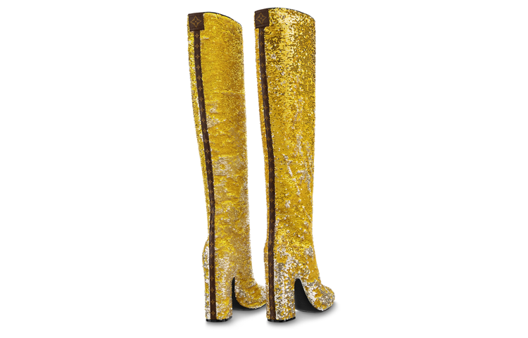 Shop 路易威登 女士 套穿式 高筒靴 9.5公分 女款 金色