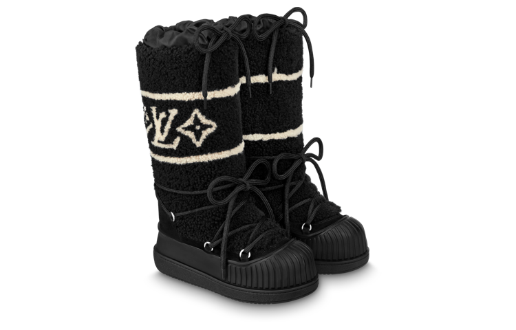 Lookbook (W) Zapatillas Altas Louis Vuitton 'Black Shearling' 1A9GZU