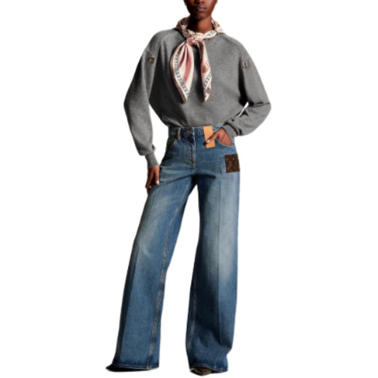 Lookbook (Women) LOUIS VUITTON High-Waisted Loose Fit Straight Jeans Women Blue 1ACCWY