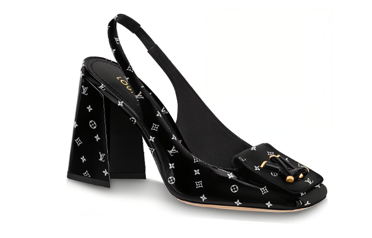 Order (W) Louis Vuitton High Heel ''Schwarzes Leder Mode Komfort'' 1ABH4I
