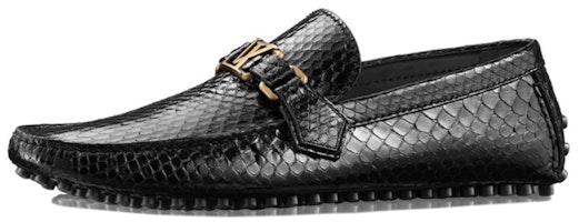 (Women) Louis Vuitton Hockenheim Moccasin 'Black Patent Snakeskin' 1A37PJ (Women) Louis Vuitton Hockenheim Moccasin 'Black Patent Snakeskin' 1A37PJ