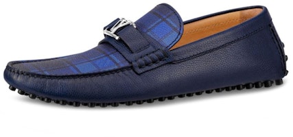 (Women) Louis Vuitton Hockenheim Moccasin 'Damier Tartan Blue' 1A5GVG (Women) Louis Vuitton Hockenheim Moccasin 'Damier Tartan Blue' 1A5GVG