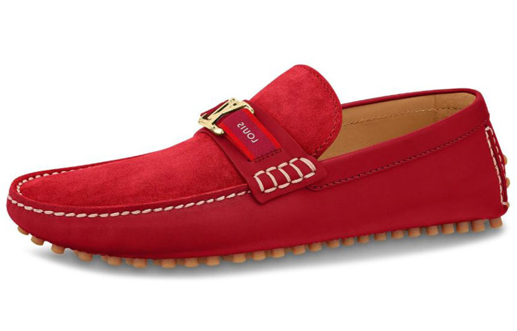 Buy (W) Louis Vuitton Hockenheim Mocassin ''Rood Suede'' 1A5XSB