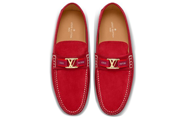 Shop (W) Louis Vuitton Hockenheim Mocassin ''Rood Suede'' 1A5XSB