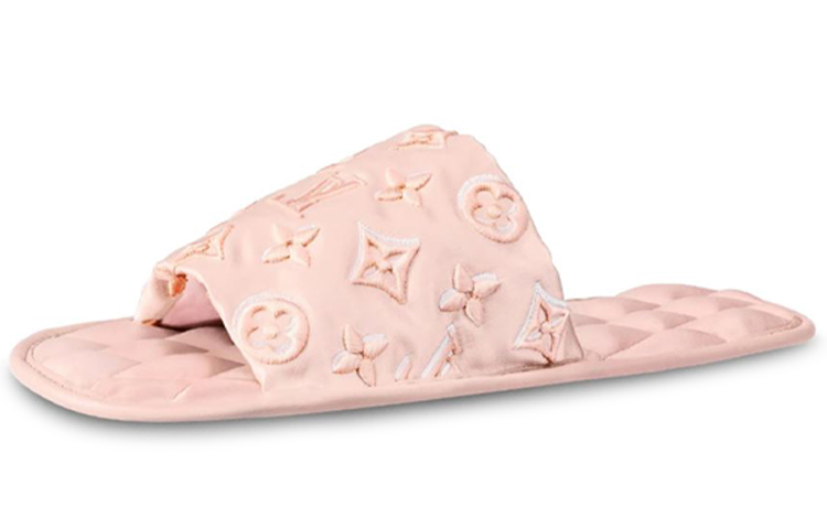 (Women) Louis Vuitton Homey Monogram 'Embroidered Satin Light Pink' Slipper 1A5SZD