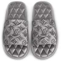 Shop (W) Pantuflas Louis Vuitton Homey Monogram 'Satén Gris Bordado' 1A5SZ9