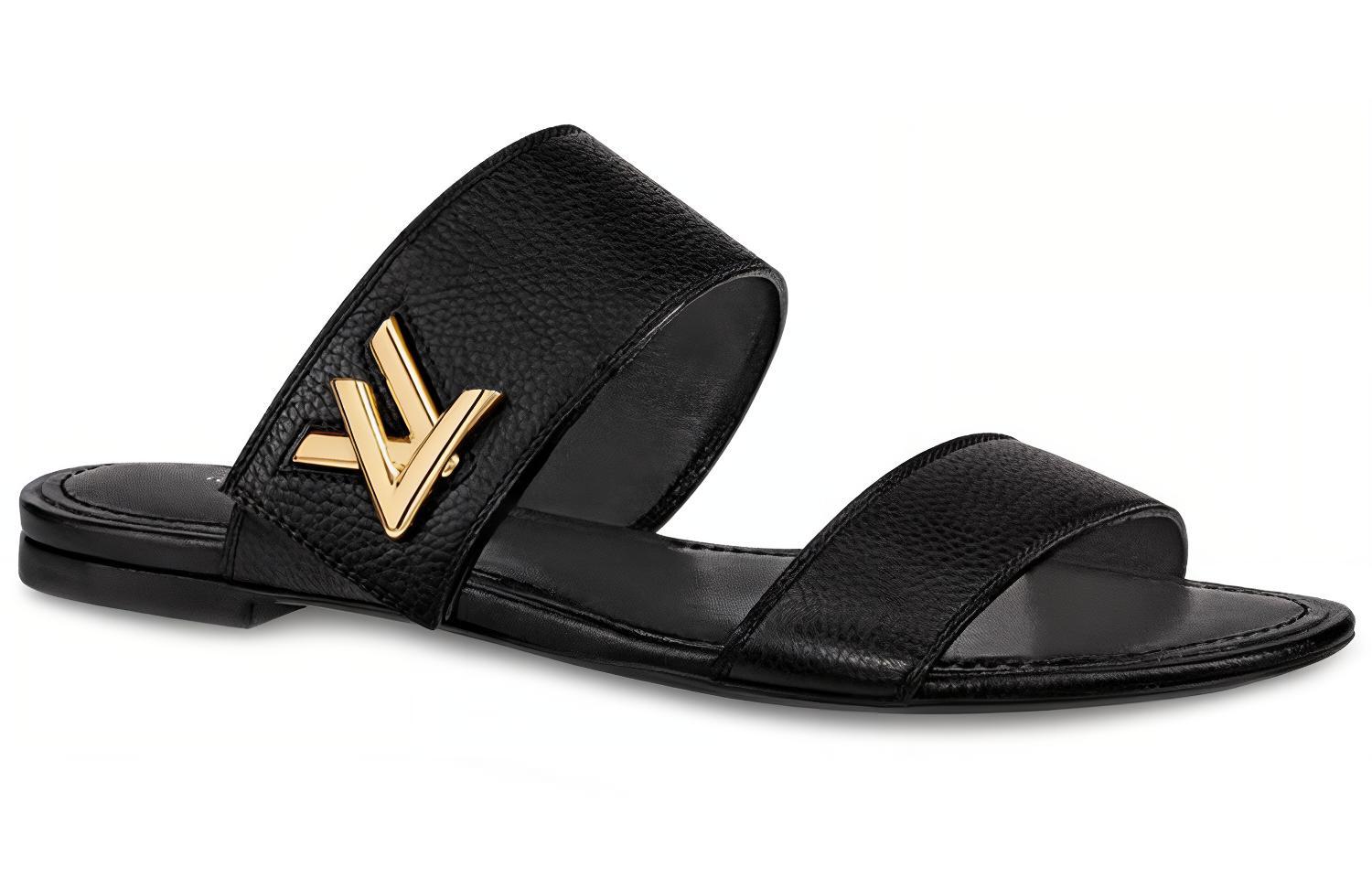 Order (Women) Louis Vuitton Horizon 'Black Suede Goatskin' Slides 1A4XTT
