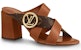 (W) Louis Vuitton Horizon 'Brown Calfskin High-Heeled Mule' - Tumit Tinggi Kulit Perang 1A5BZL