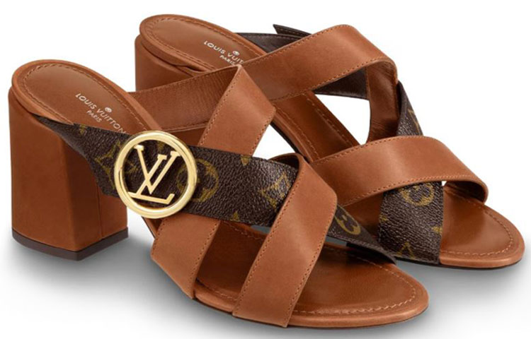 Lookbook (W) Louis Vuitton Horizon ''Bruine Kalfsleren Hoge Hakken Mule'' 1A5BZL