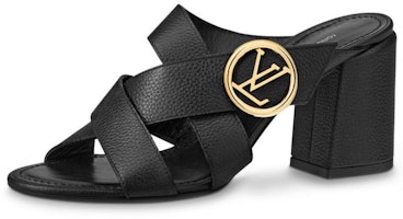 (Women) Louis Vuitton Horizon 'Grain Calfskin High-Heel Slide 7.5cm Black' 1A5BLG (Women) Louis Vuitton Horizon 'Grain Calfskin High-Heel Slide 7.5cm Black' 1A5BLG