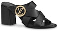 Order (W) Louis Vuitton Horizon 'Sandal Tumit Tinggi Kulit Anak Lembu 7.5cm Hitam' 1A5BLG