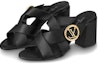 Lookbook (W) Louis Vuitton Horizon 'Sandal Tumit Tinggi Kulit Anak Lembu 7.5cm Hitam' 1A5BLG