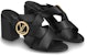 (W) Louis Vuitton Horizon 'Sandal Tumit Tinggi Kulit Anak Lembu 7.5cm Hitam' 1A5BLG