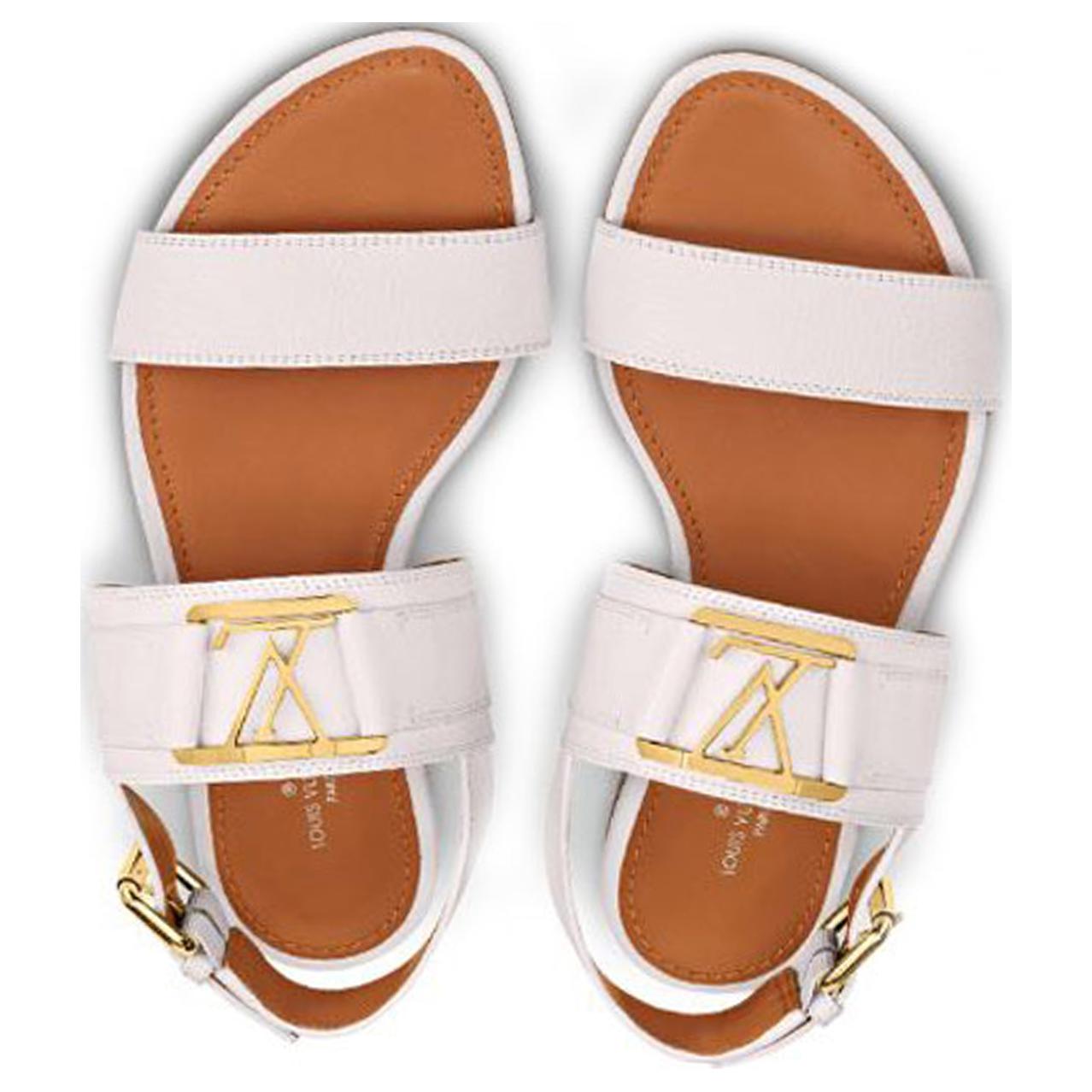 Shop (Women) Louis Vuitton Horizon Flat sandals 'White' 1A64WE