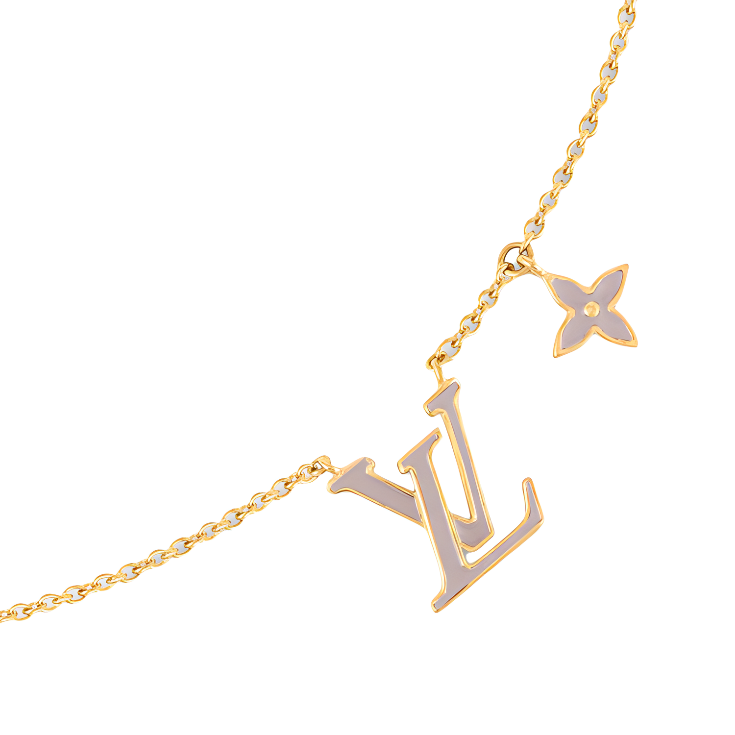 Shop (W) 루이비통 여성용 아이코닉 에나멜 투톤 퍼플 목걸이. M02146