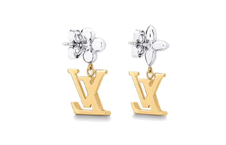 (Women) Louis Vuitton Iconic Flower Zirconia Pendant Earrings Gold  Jewelry M01287 圖 3