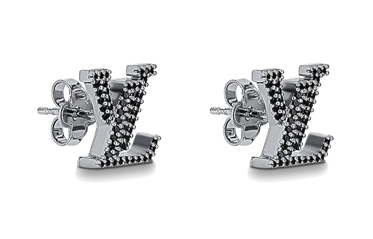 Order (W) 루이비통 아이코닉 LV 모노그램 블랙 메탈 귀걸이 M00941