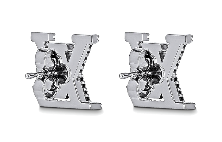 Lookbook (W) 루이비통 아이코닉 LV 모노그램 블랙 메탈 귀걸이 M00941