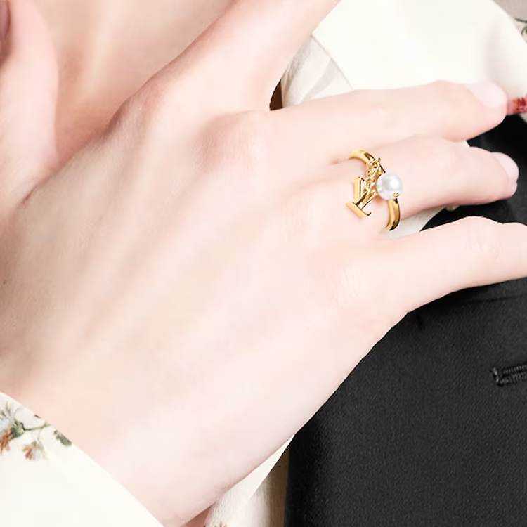 Shop (W) ルイヴィトン アイコニック パール メタル レジンリング ゴールド アクセサリー M1448M