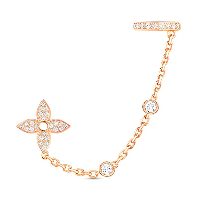 (Women) Louis Vuitton Idylle Blossom Mono Chain Monogram Floral Earrings Gold Women Q96836