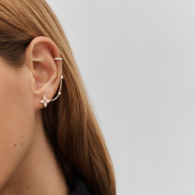 (Women) Louis Vuitton Idylle Blossom Mono Chain Monogram Floral Earrings Gold Women Q96836 圖 3