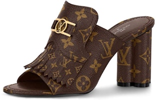 (Women) Louis Vuitton Indiana Monogram 'Canvas High-Heel Mule' 1A8656 (Women) Louis Vuitton Indiana Monogram 'Canvas High-Heel Mule' 1A8656