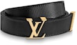 Lookbook (W) LOUIS VUITTON Sabuk Kulit Hitam Initiales Lebar 2cm M9578