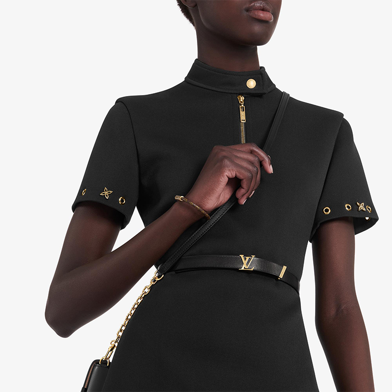 (Women) Louis Vuitton Initiales Black Leather Belt 2cm with Original Box M9578 圖 5