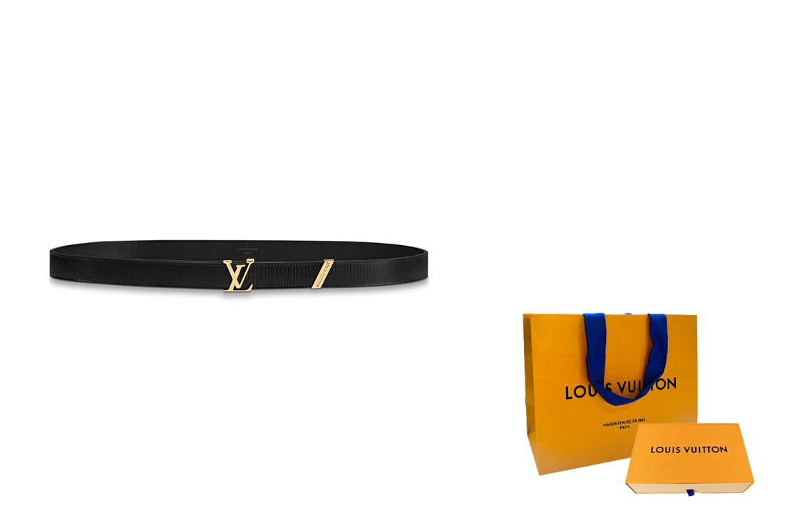 (Women) Louis Vuitton Initiales Black Leather Belt 2cm with Original Box M9578 圖 6