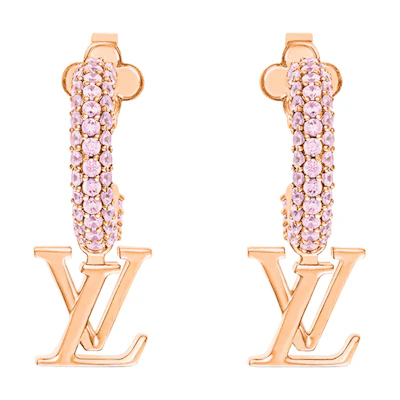 (Women) Louis Vuitton Initials Metal Earrings Rose Gold. M02380